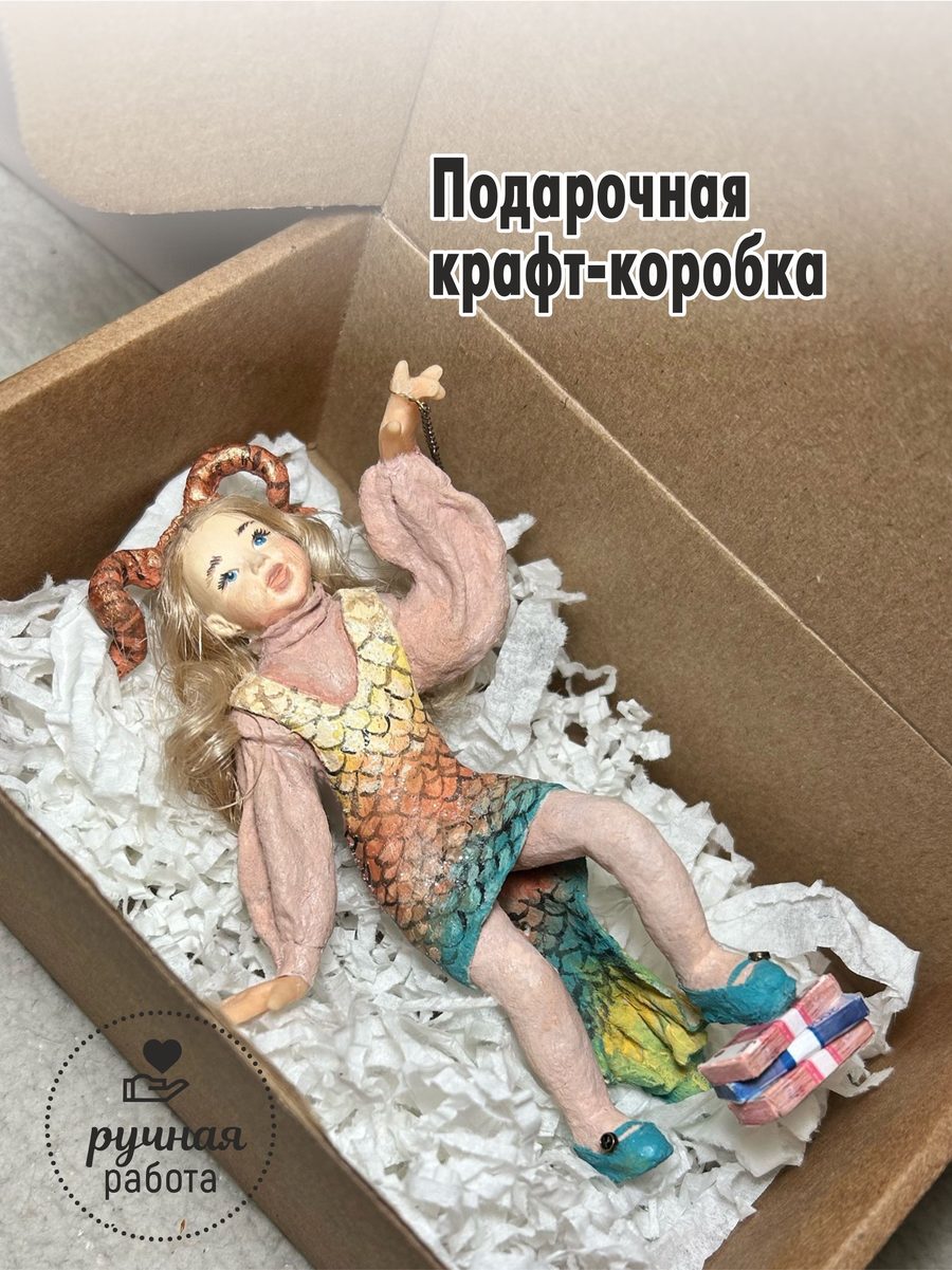 Ватная ёлочная игрушка «Козерог», высота 13 см — фото 3