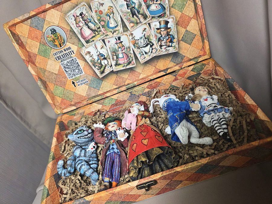 Ватная ёлочная игрушка «Набор "Алиса в стране чудес"», высота 10 см — фото 2